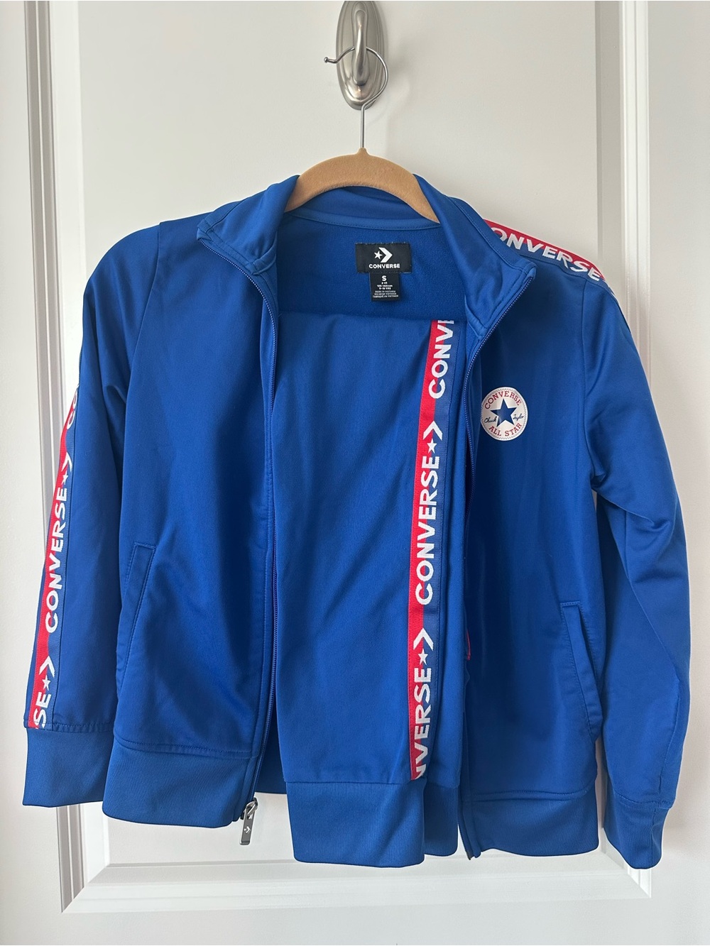 Converse Royal Blue Track Jacket and Pant Set with Red & White Logo Trim